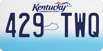 KY license plate 429TWQ