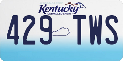 KY license plate 429TWS