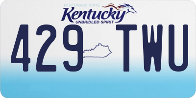KY license plate 429TWU