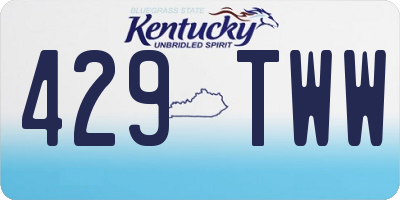 KY license plate 429TWW