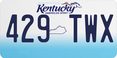 KY license plate 429TWX