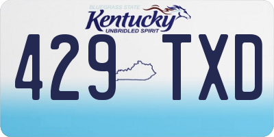 KY license plate 429TXD