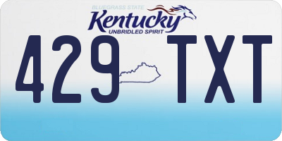 KY license plate 429TXT