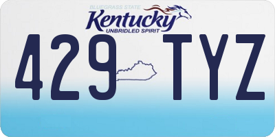 KY license plate 429TYZ