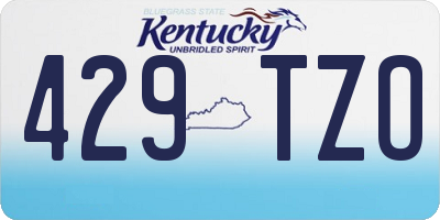 KY license plate 429TZO
