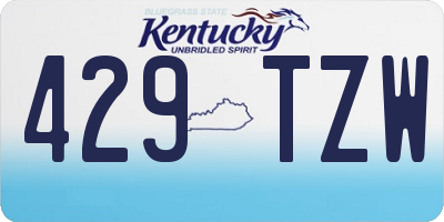 KY license plate 429TZW