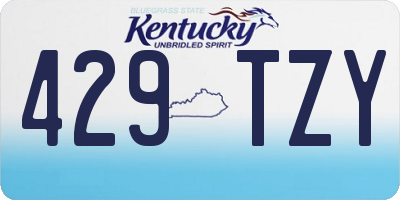 KY license plate 429TZY