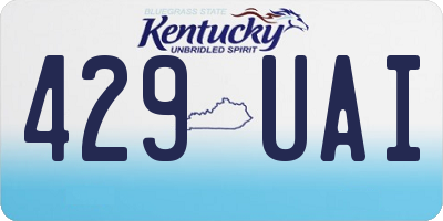 KY license plate 429UAI