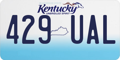 KY license plate 429UAL
