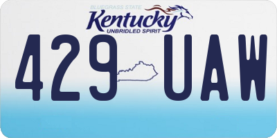 KY license plate 429UAW