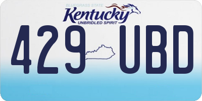 KY license plate 429UBD