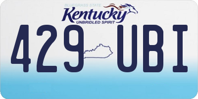 KY license plate 429UBI