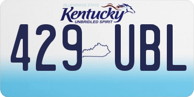 KY license plate 429UBL