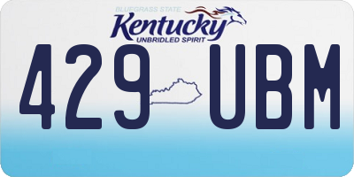 KY license plate 429UBM