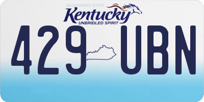 KY license plate 429UBN
