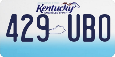 KY license plate 429UBO