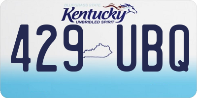 KY license plate 429UBQ
