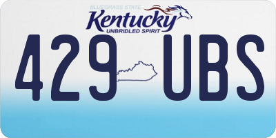 KY license plate 429UBS