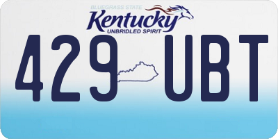 KY license plate 429UBT