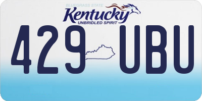 KY license plate 429UBU