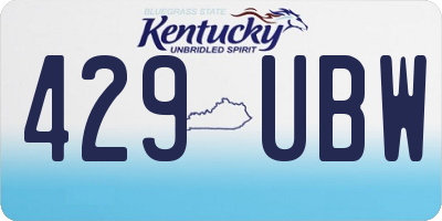 KY license plate 429UBW