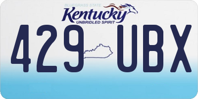KY license plate 429UBX