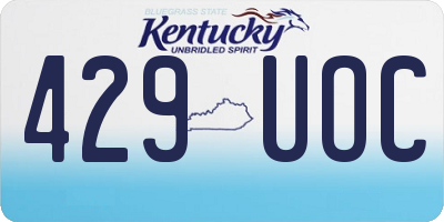 KY license plate 429UOC