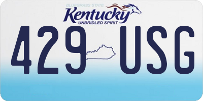 KY license plate 429USG