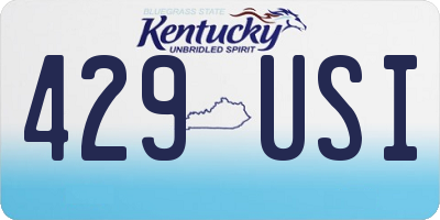KY license plate 429USI