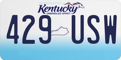KY license plate 429USW