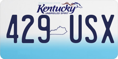 KY license plate 429USX