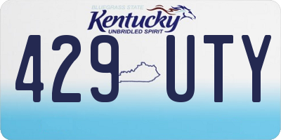 KY license plate 429UTY