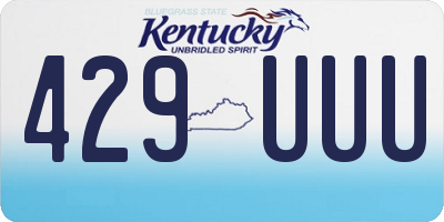 KY license plate 429UUU
