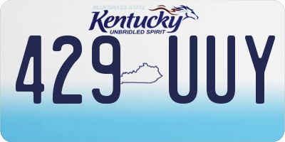KY license plate 429UUY