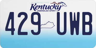 KY license plate 429UWB