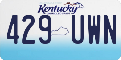 KY license plate 429UWN