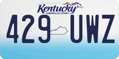 KY license plate 429UWZ
