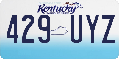 KY license plate 429UYZ