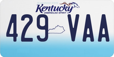 KY license plate 429VAA
