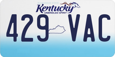 KY license plate 429VAC