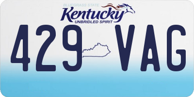 KY license plate 429VAG
