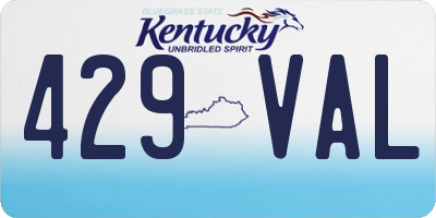 KY license plate 429VAL
