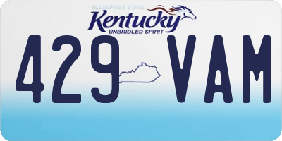 KY license plate 429VAM