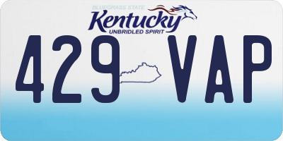 KY license plate 429VAP
