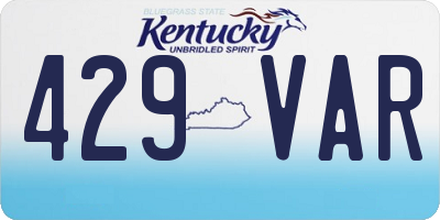 KY license plate 429VAR