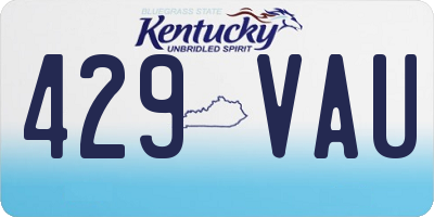KY license plate 429VAU