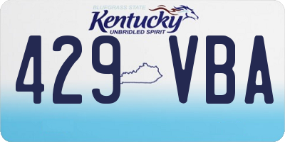 KY license plate 429VBA