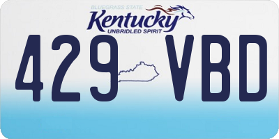 KY license plate 429VBD