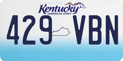 KY license plate 429VBN