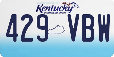 KY license plate 429VBW